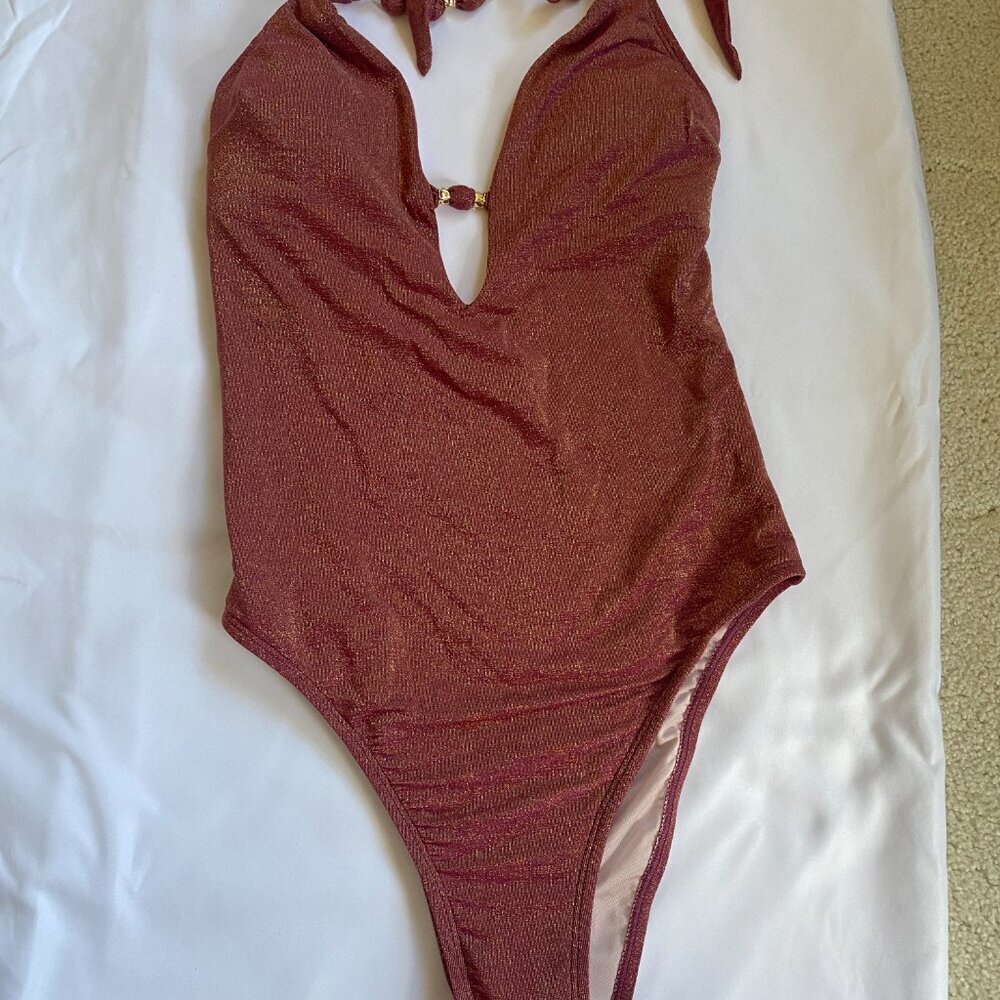 CUPSHE Pixie Dust Pink One-Piece Swimsuit, S